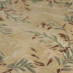 Tropical Branches Round Rug Ivory