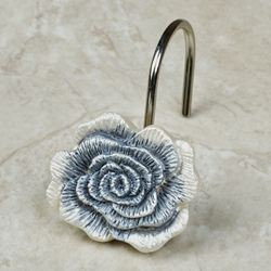 Blossom Rose Sheer Shower Curtain Blue 70 x 72