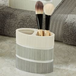 Modern Line Brush Holder Gray