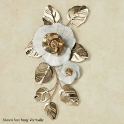 Summer Reflections Floral Wall Art Ivory/Gold