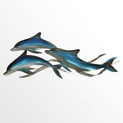 Dolphin Trio Wall Art Blue