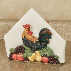 Tuscany Rooster Napkin Holder Multi Jewel