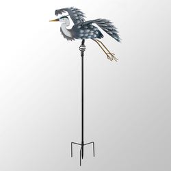 Heron Bouncie Outdoor Sculpture Gray