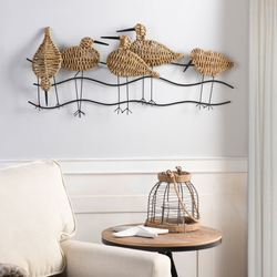 Beach Birds Wall Art Sculpture Natural