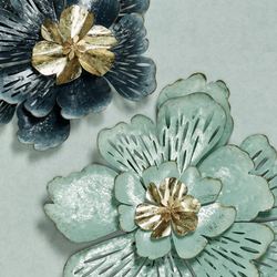 Grand Allure Floral Wall Art Blue Set of Two