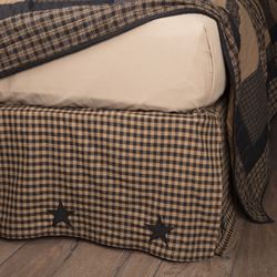 Black Check Star Bedskirt