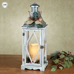 Holiday LED Lantern Weathered White