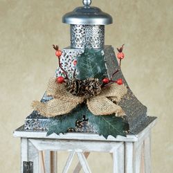 Holiday LED Lantern Weathered White