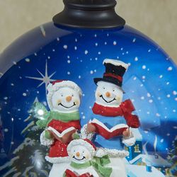 Snowman Family Snow Globe Black