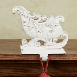 Sleigh Stocking Holder Weathered White