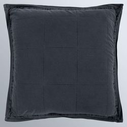 Stonewashed Cotton Flanged European Sham Charcoal