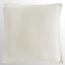 Stonewashed Cotton Flanged European Sham Ivory