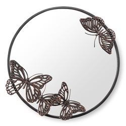 Butterfly Round Wall Mirror Antique Bronze