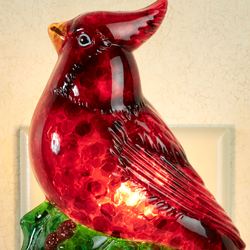 Cardinal on Holly Nightlight Red