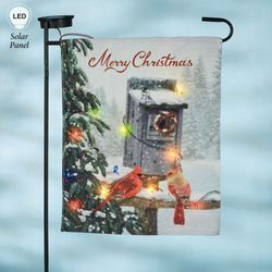 Christmas Solar Flag with Stake Multi Warm 2 Piece Set