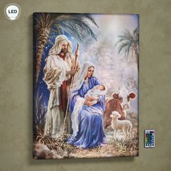 Holy Night Lighted Print Blue