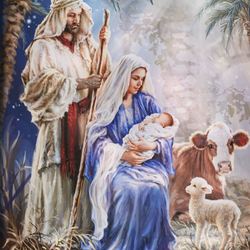 Holy Night Lighted Print Blue