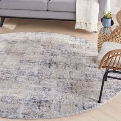Ames Round Rug Gray