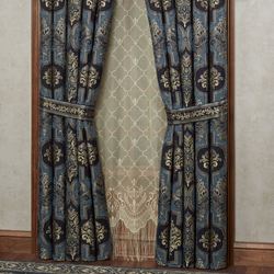 Hillcrest Wide Tailored Curtain Pair Indigo 100 x 84