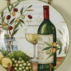 Meadow Brook Vineyard Dinner Plates Multi Earth Set of Two