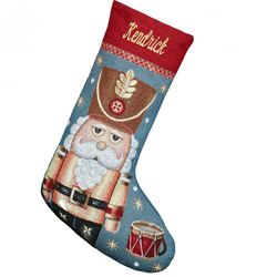 Gold Holiday Nutcracker Stocking