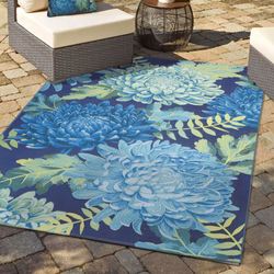 Marina Mum Rectangle Rug Blue