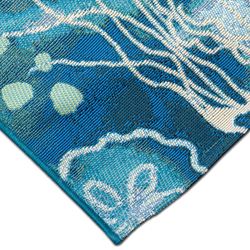 Marina Jellyfish Rectangle Rug Blue