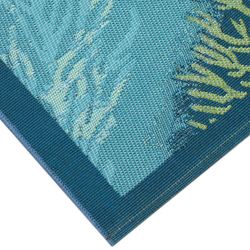 Marina Coral Garden Rectangle Rug Blue