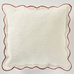 Bella Rosa Scalloped European Sham Only Red