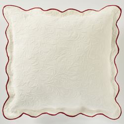 Bella Rosa European Pillow with Scalloped Sham Red