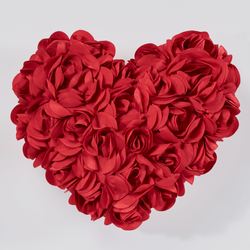 Bella Rosa Heart Shaped Petal Pillow Red Heart