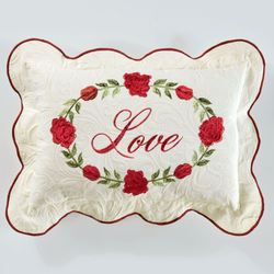 Bella Rosa Embroidered Rectangle Pillow