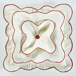 Bella Rosa Tufted Pillow Red 18 Square