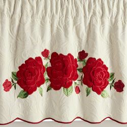 Bella Rosa Scalloped Valance Red 60 x 18