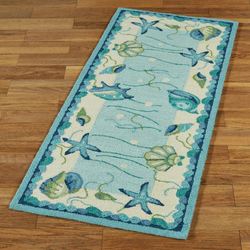 Blue Lagoon II Rug Runner Aqua