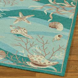 Hidden Treasures II Rectangle Rug Teal