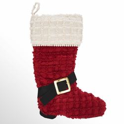 Kringle Chenille Boot Stocking Red