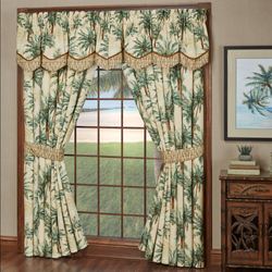 Palmetto Scalloped Valance Multi Warm 72 x 20