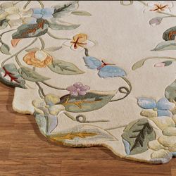 Magnolia Butterfly II Oval Rug Parchment