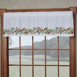 Mixed Berry Garland Tailored Valance White 58 x 14