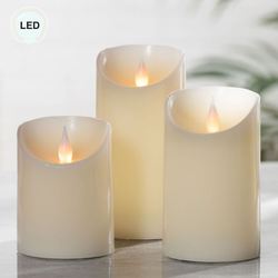 New Haven LED Flameless Candles Ivory Set of Three