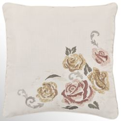 Chablis Embroidered Pillow Rose 16 Square