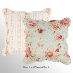 Antique Rose Quilt Bed Set Powder Blue