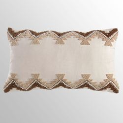 Laramie Embroidered Rectangle Pillow Brown