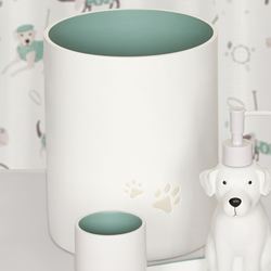 Dogs and Cats Wastebasket White