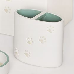 Dogs and Cats Brush Holder White