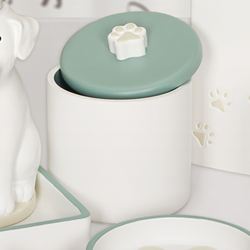 Dogs and Cats Covered Jar White