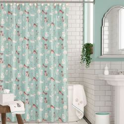 Cat Shower Curtain Jade 70 x 72