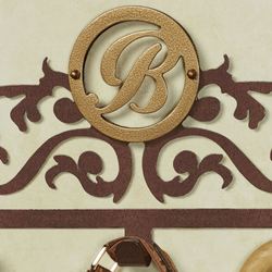 Wilburn Monogram Five Hook Wall Rack Gold/Bronze 5 Hook
