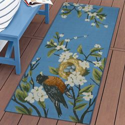 Robins Nest Runner Mat Blue 111 x 411